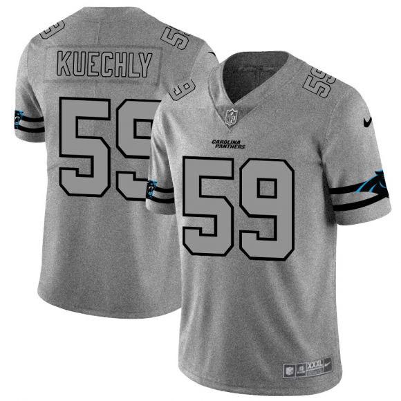 Carolina Panthers #59 Luke Kuechly Men Nike Gray Gridiron II Vapor Untouchable Limited NFL Jersey
