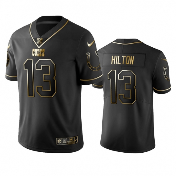 Colts #13 T.Y. Hilton Men Stitched NFL Vapor Untouchable Limited Black Golden Jersey