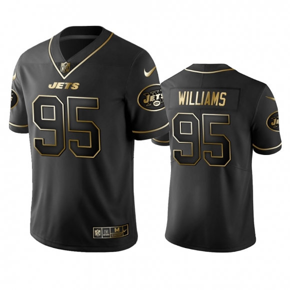 Jets #95 Quinnen Williams Men Stitched NFL Vapor Untouchable Limited Black Golden Jersey