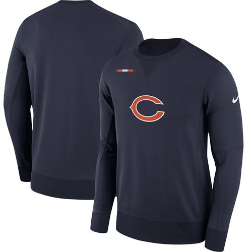 Men Chicago Bears Nike Navy Sideline Team Logo Performance Sweatshirt