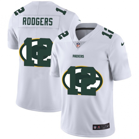 Men Green Bay Packers #12 Aaron Rodgers White NFL Stitched Jersey