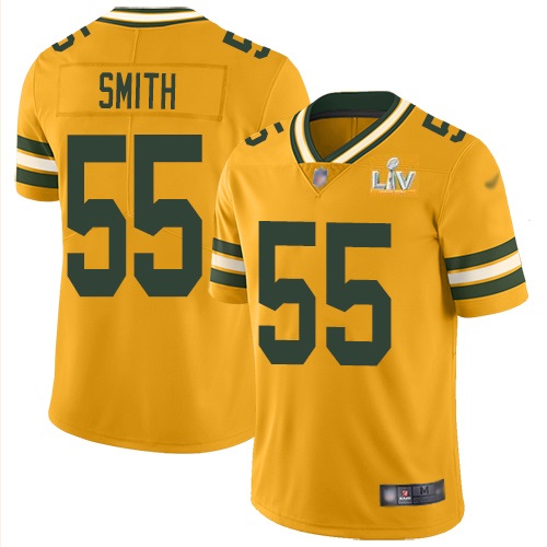 Men Green Bay Packers #55 Za'Darius Smith Gold NFL 2021 Super Bowl LV Stitched Jersey