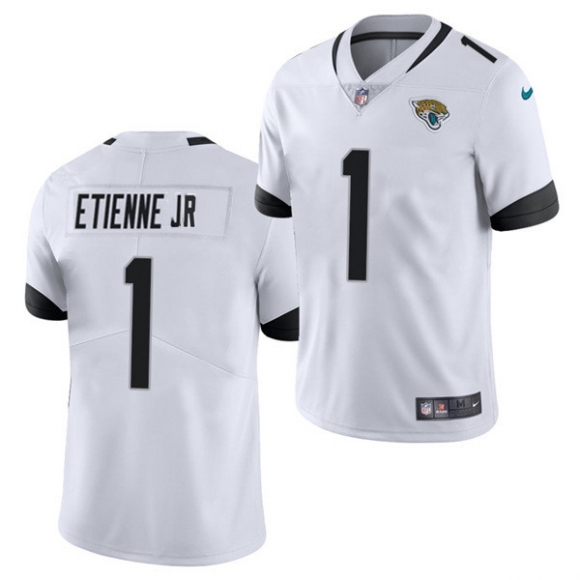 Men Jacksonville Jaguars #1 Travis Etienne 2021 White NFL Vapor Untouchable Limited Stitched Jersey