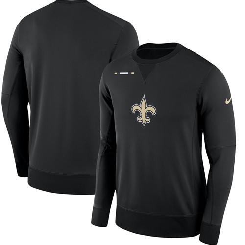 Men New Orleans Saints Nike Black Sideline Team Logo Performance Sweatshirt
