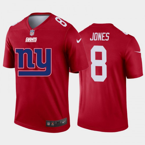 Men New York Giants #8 Daniel Jones Red 2020 Team Big Logo Inverted Legend Stitched Jersey