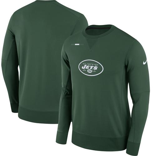 Men New York Jets Nike Green Sideline Team Logo Performance Sweatshirt