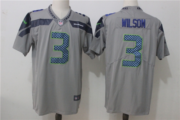 Men Seattle Seahawks #3 Russell Wilson Gray Stitched NFL Vapor Untouchable Limited jersey