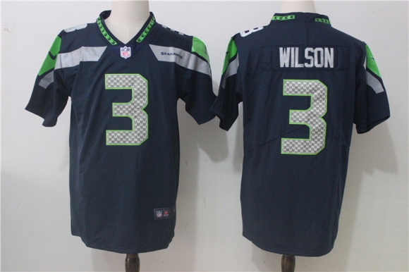 Men Seattle Seahawks #3 Russell Wilson Steel Blue Team Color Stitched NFL Vapor Untouchable Limited Jersey
