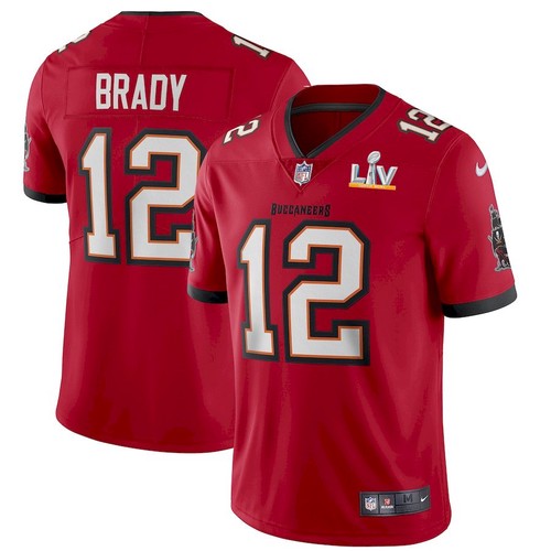 Men Tampa Bay Buccaneers #12 Tom Brady Red NFL 2021 Super Bowl LV Limited Stitched Jersey