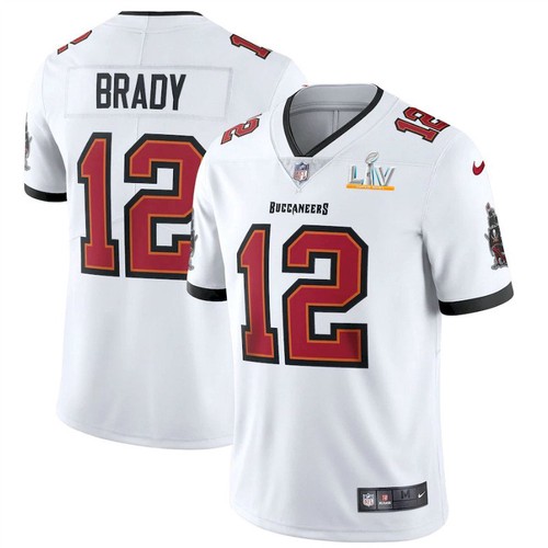 Men Tampa Bay Buccaneers #12 Tom Brady White NFL 2021 Super Bowl LV Limited Stitched Jersey