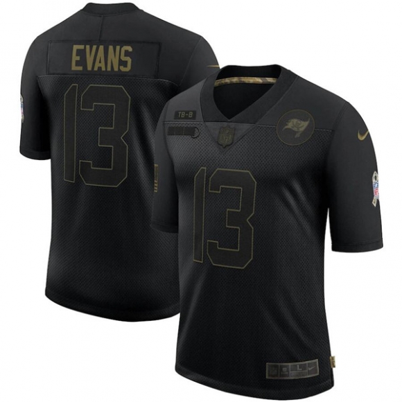 Men Tampa Bay Buccaneers #13 Mike Evans Black NFL 2020 Salute To Service Limited Stitched Jersey