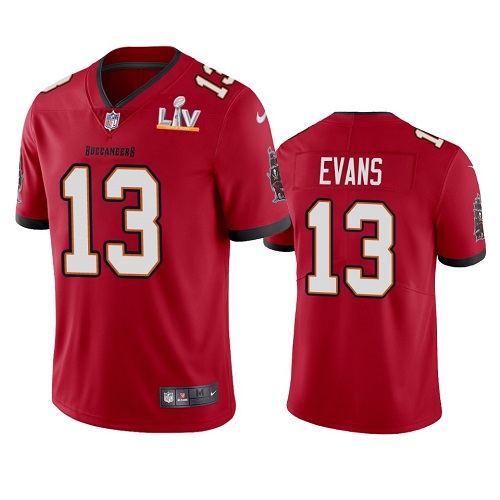 Men Tampa Bay Buccaneers #13 Mike Evans Red NFL 2021 Super Bowl LV Limited Stitched Jersey