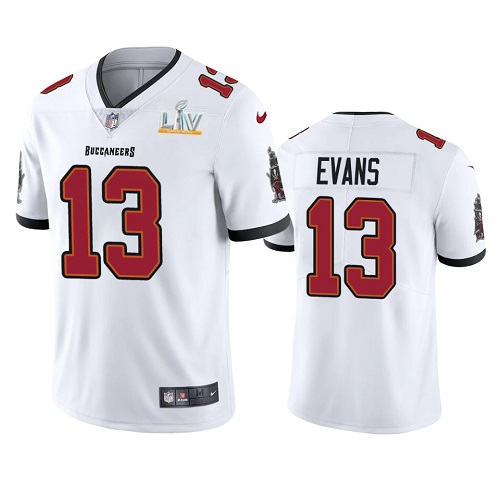 Men Tampa Bay Buccaneers #13 Mike Evans White NFL 2021 Super Bowl LV Limited Stitched Jersey