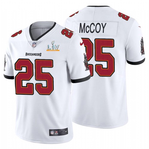 Men Tampa Bay Buccaneers #25 LeSean McCoy White NFL 2021 Super Bowl LV Limited Stitched Jersey