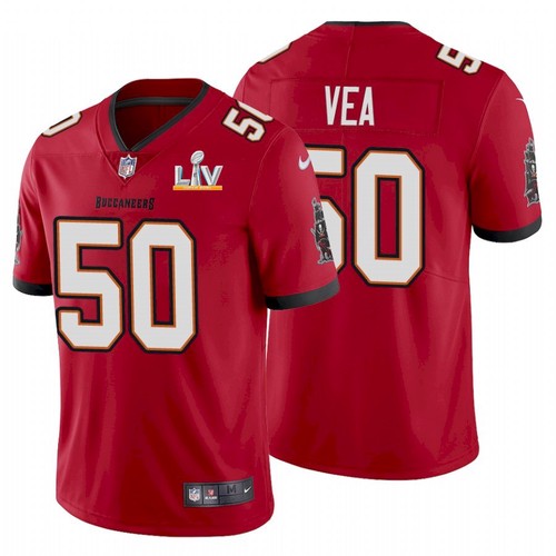 Men Tampa Bay Buccaneers #50 Vita Vea Red NFL 2021 Super Bowl LV Limited Stitched Jersey