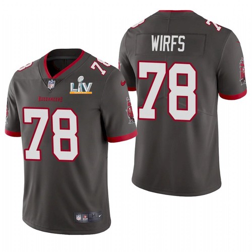 Men Tampa Bay Buccaneers #78 Tristan Wirfs Grey NFL 2021 Super Bowl LV Limited Stitched Jersey