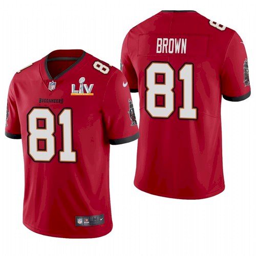 Men Tampa Bay Buccaneers #81 Antonio Brown Red NFL 2021 Super Bowl LV Limited Stitched Jersey