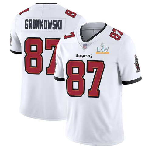 Men Tampa Bay Buccaneers #87 Rob Gronkowski White NFL 2021 Super Bowl LV Limited Stitched Jersey