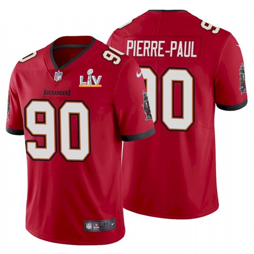 Men Tampa Bay Buccaneers #90 Jason Pierre-Paul Red NFL 2021 Super Bowl LV Limited Stitched Jersey