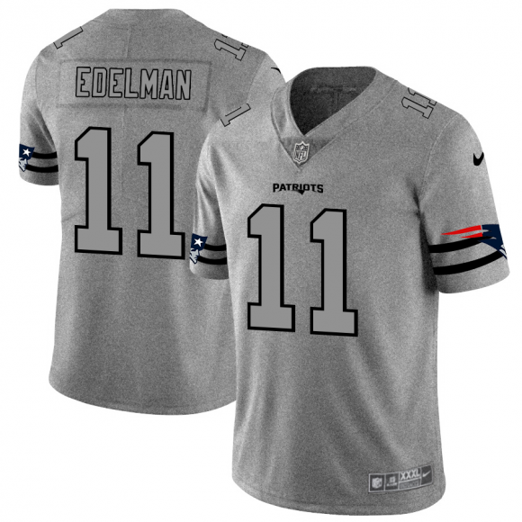 New England Patriots #11 Julian Edelman Men Nike Gray Gridiron II Vapor Untouchable Limited NFL Jersey