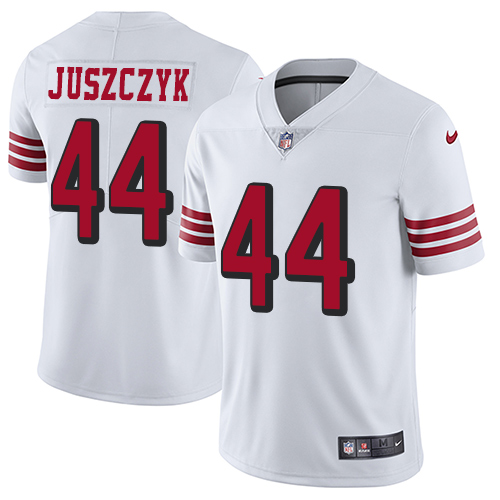 Nike 49ers #44 Kyle Juszczyk White Rush Men Stitched NFL Vapor Untouchable Limited Jersey
