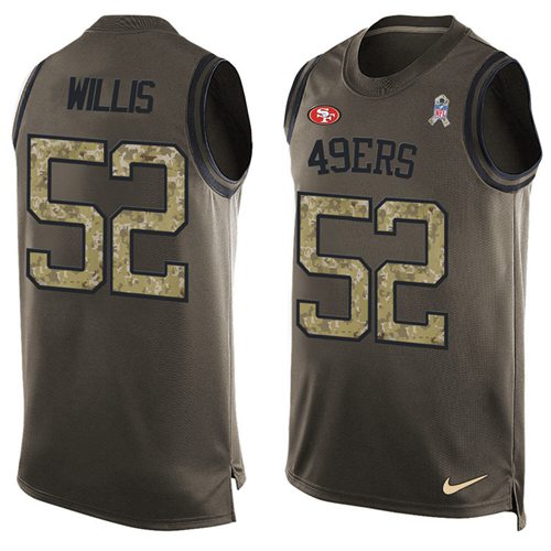 Nike 49ers #52 Patrick Willis Green Men Stitched NFL Limited Salute To Service Tank Top Jersey