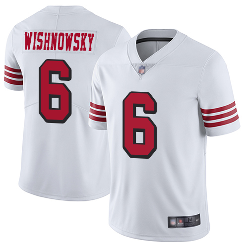 Nike 49ers #6 Mitch Wishnowsky White Rush Men Stitched NFL Vapor Untouchable Limited Jersey