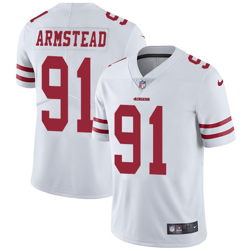 Nike 49ers #91 Arik Armstead White Men Stitched NFL Vapor Untouchable Limited Jersey