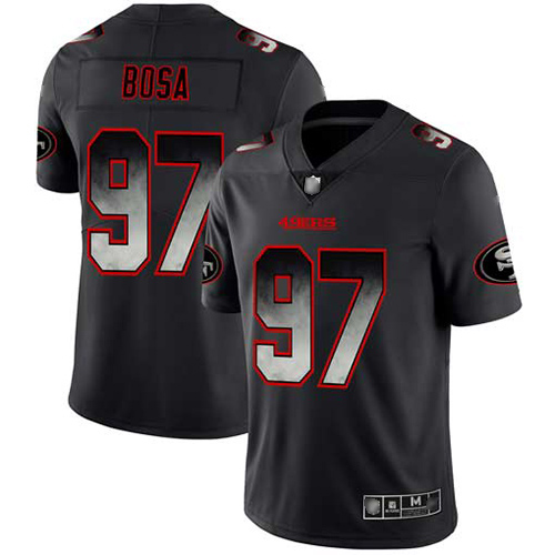 Nike 49ers #97 Nick Bosa Black Men Stitched NFL Vapor Untouchable Limited Smoke Fashion Jersey