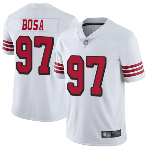 Nike 49ers #97 Nick Bosa White Rush Men Stitched NFL Vapor Untouchable Limited Jersey