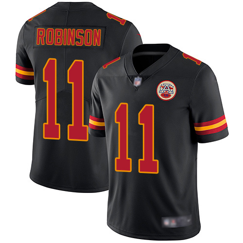 Nike Chiefs #11 Demarcus Robinson Black Men Stitched NFL Limited Rush Jersey