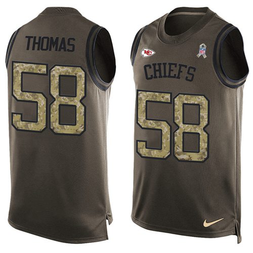 Nike Chiefs #58 Derrick Thomas Green Men Stitched NFL Limited Salute To Service Tank Top Jersey