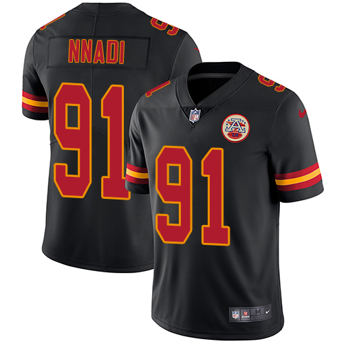 Nike Chiefs #91 Derrick Nnadi Black Men Stitched NFL Limited Rush Jersey