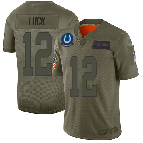 Nike Colts #12 Andrew Luck Camo Men Stitched NFL Limited 2019 Salute To Service Jersey