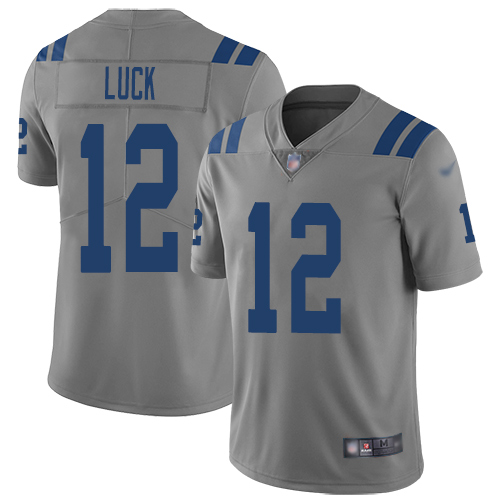 Nike Colts #12 Andrew Luck Gray Men Stitched NFL Limited Inverted Legend Jersey