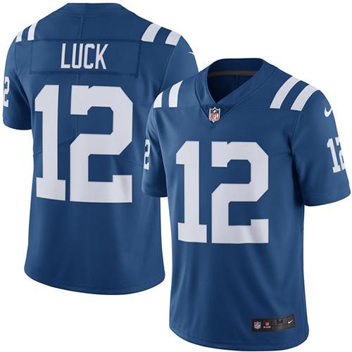 Nike Colts #12 Andrew Luck Royal Blue Men Stitched NFL Limited Rush Jersey