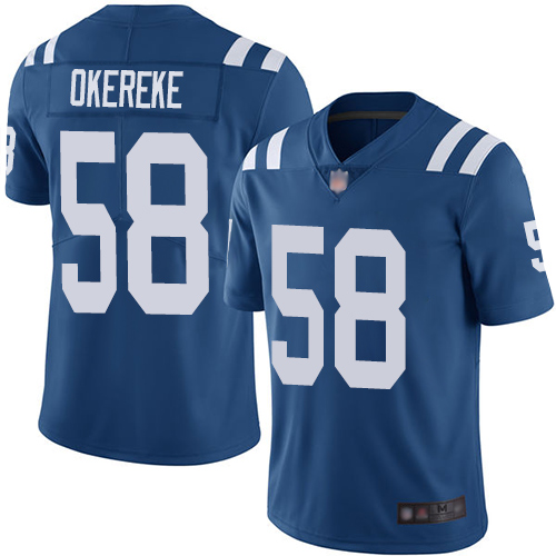 Nike Colts #58 Bobby Okereke Royal Blue Team Color Men Stitched NFL Vapor Untouchable Limited Jersey
