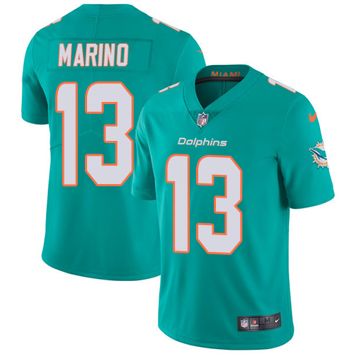 Nike Dolphins #13 Dan Marino Aqua Green Team Color Men Stitched NFL Vapor Untouchable Limited Jersey