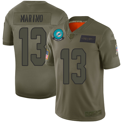 Nike Dolphins #13 Dan Marino Camo Men Stitched NFL Limited 2019 Salute To Service Jersey