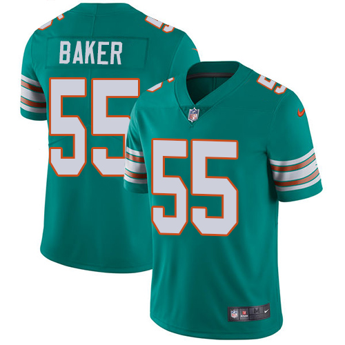 Nike Dolphins #55 Jerome Baker Aqua Green Alternate Men Stitched NFL Vapor Untouchable Limited Jersey