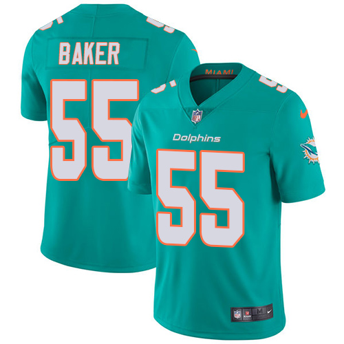 Nike Dolphins #55 Jerome Baker Aqua Green Team Color Men Stitched NFL Vapor Untouchable Limited Jersey