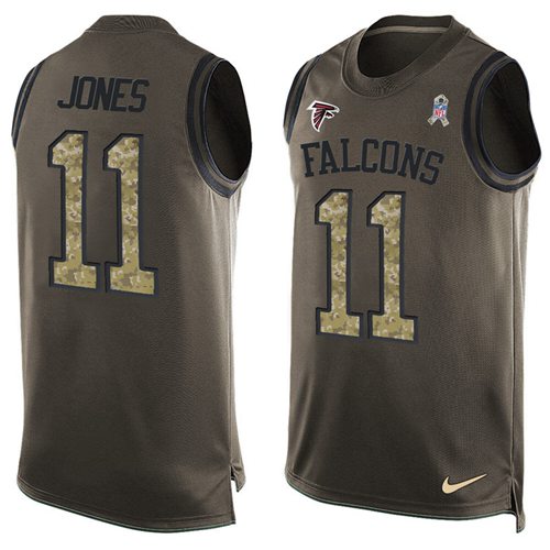 Nike Falcons #11 Julio Jones Green Men Stitched NFL Limited Salute To Service Tank Top Jersey