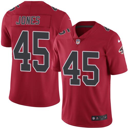 Nike Falcons #45 Deion Jones Red Men Stitched NFL Limited Rush Jersey