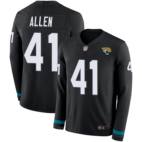 Nike Jaguars #41 Josh Allen Black Team Color Men Stitched NFL Limited Therma Long Sleeve Jersey