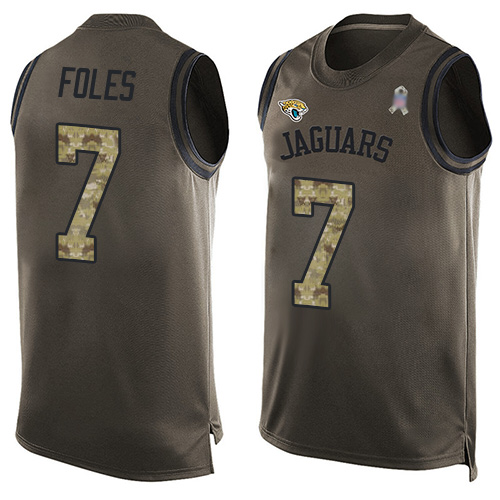 Nike Jaguars #7 Nick Foles Green Men Stitched NFL Limited Salute To Service Tank Top Jersey
