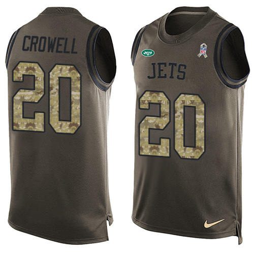 Nike Jets #20 Isaiah Crowell Green Men Stitched NFL Limited Salute To Service Tank Top Jersey