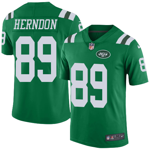 Nike Jets #89 Chris Herndon Green Men Stitched NFL Limited Rush Jersey