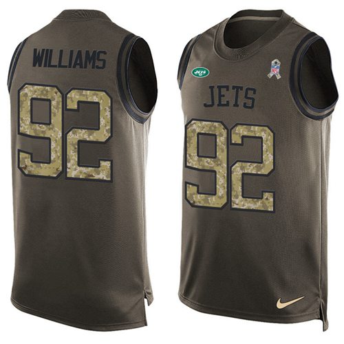 Nike Jets #92 Leonard Williams Green Men Stitched NFL Limited Salute To Service Tank Top Jersey