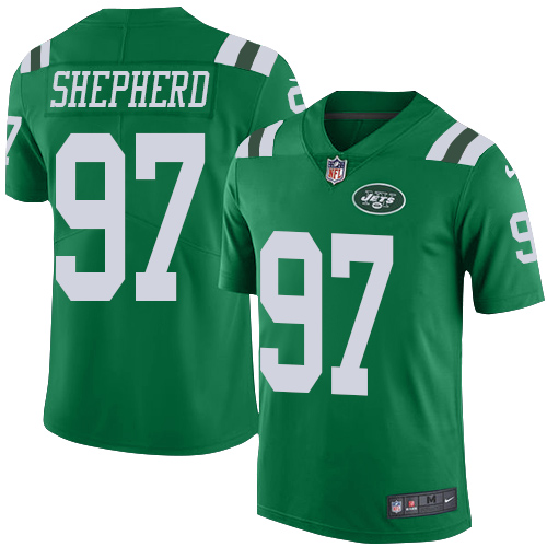 Nike Jets #97 Nathan Shepherd Green Men Stitched NFL Limited Rush Jersey