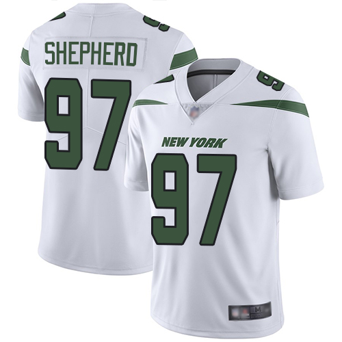 Nike Jets #97 Nathan Shepherd White Men Stitched NFL Vapor Untouchable Limited Jersey